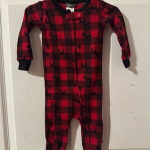 Eddie Bauer Red and Black Checkered Kids Footie